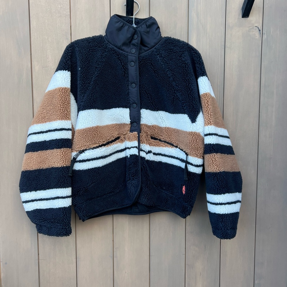 Free People Hit The Slopes Printed Fleece Jacket - Size Small